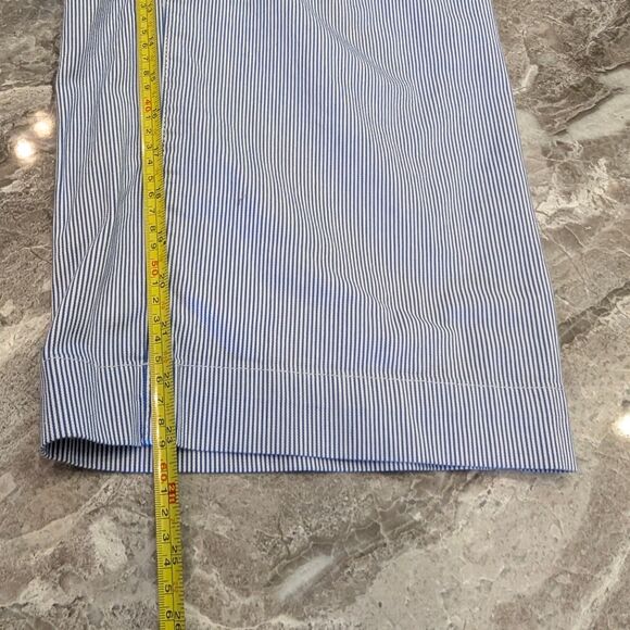 Talbots 18W Blue White Striped Cropped Pants Two-Button Capri Trousers Cotton - Picture 10 of 10